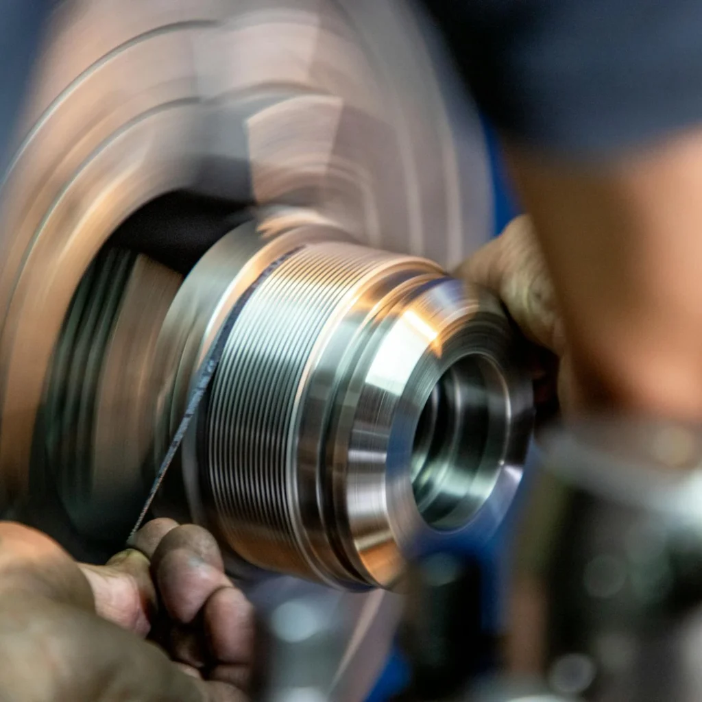 foto de um torno CNC. www.rsrmetalurgica.com.br. Terceirização e serviços de usinagem CNC, CORTE EM SERRA FITA E USINAGEM