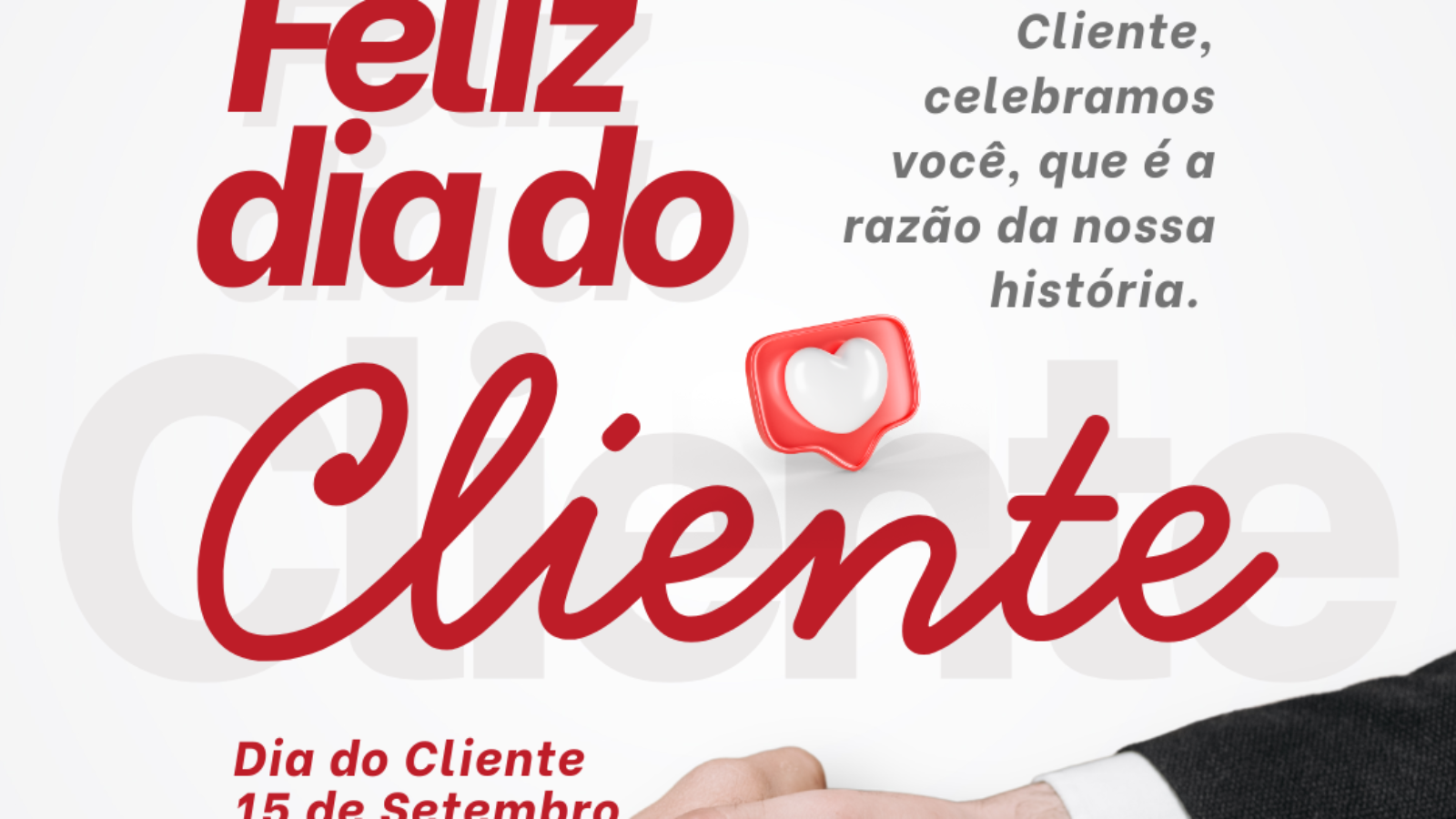 Vermelho e Branco Moderno Dia do Cliente Post para Instagram